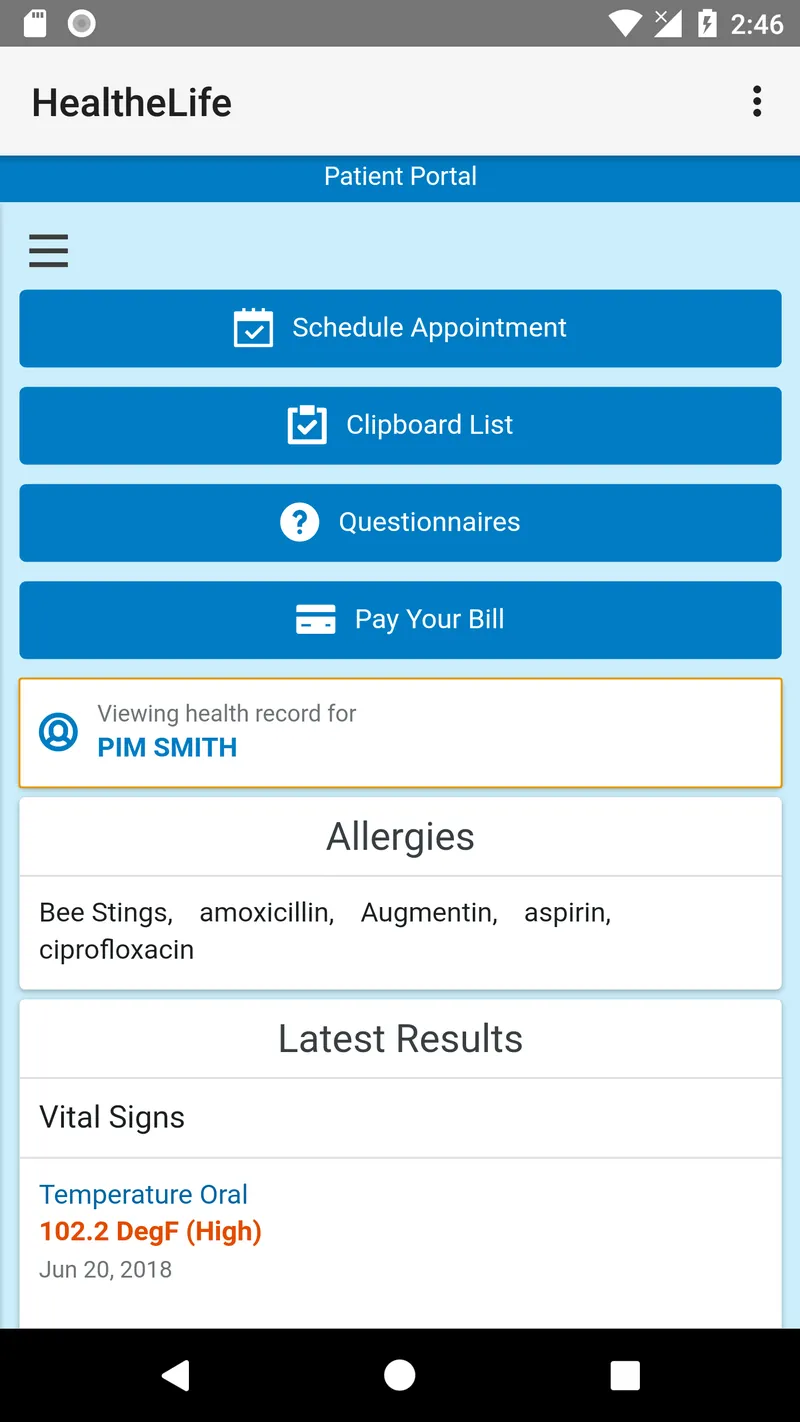 HealtheLife screenshot 1