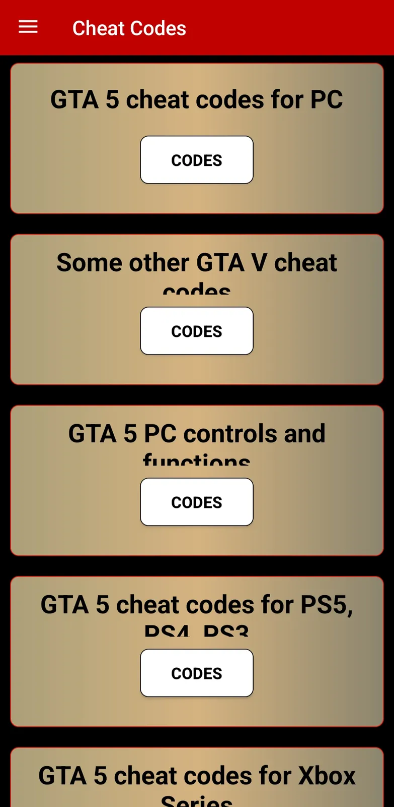 GTA 5 Cheat Codes screenshot 5