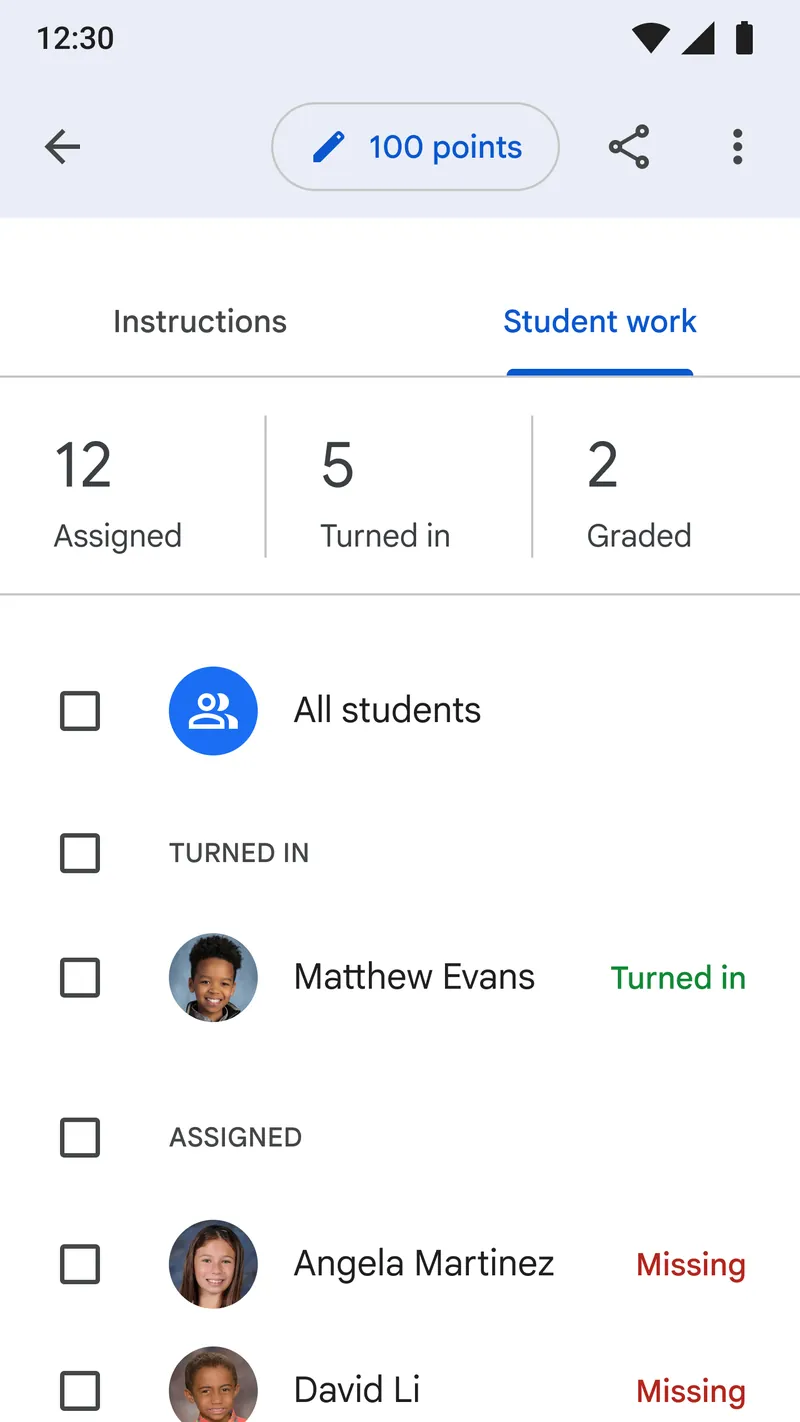 Google Classroom screenshot 4