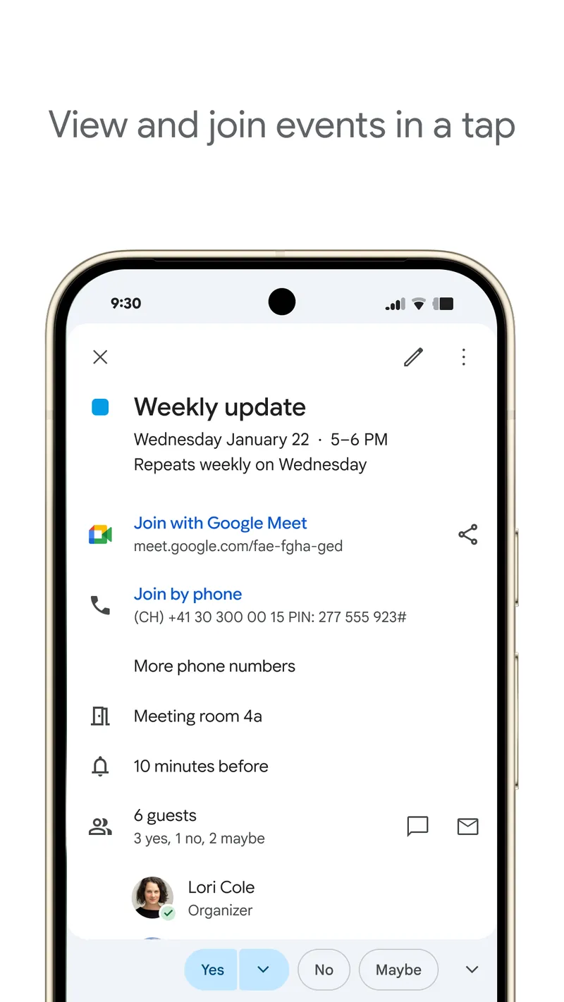 Google Calendar screenshot 3