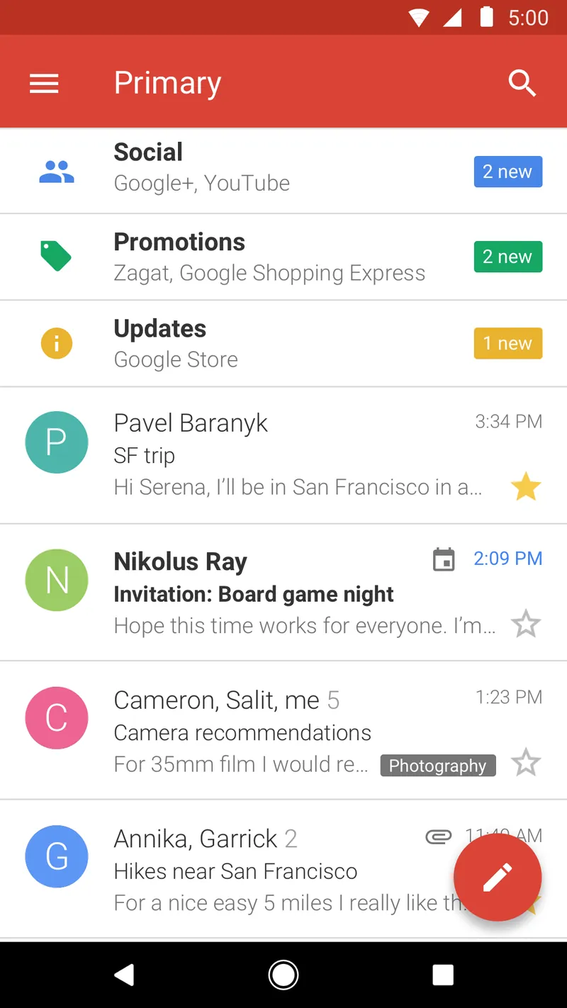 Gmail Go screenshot 1