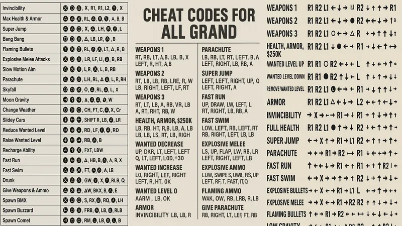 Cheat Codes All GTA screenshot 1