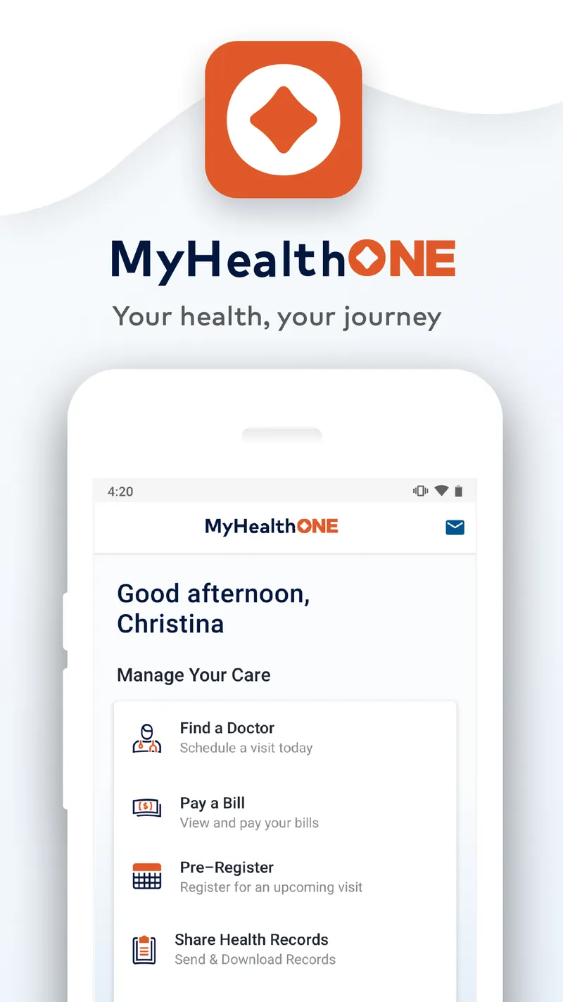 MyHealthONE screenshot 1