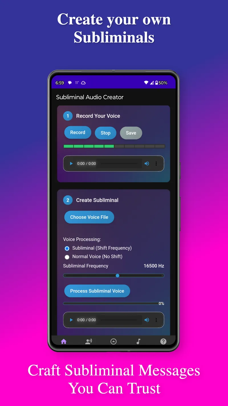 Subliminal Audio Creator screenshot 2