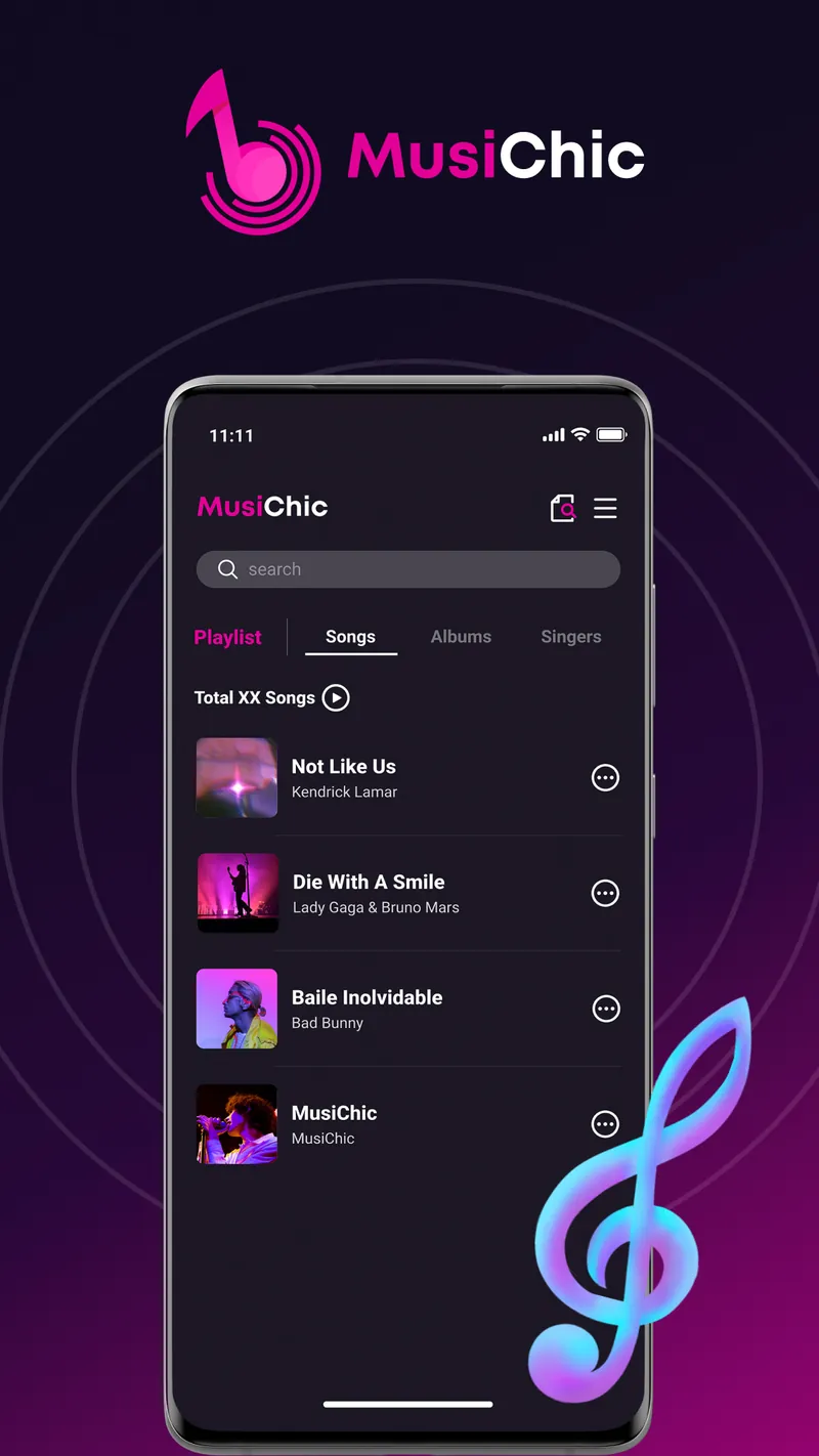 MusiChic-Offline Music Player screenshot 1