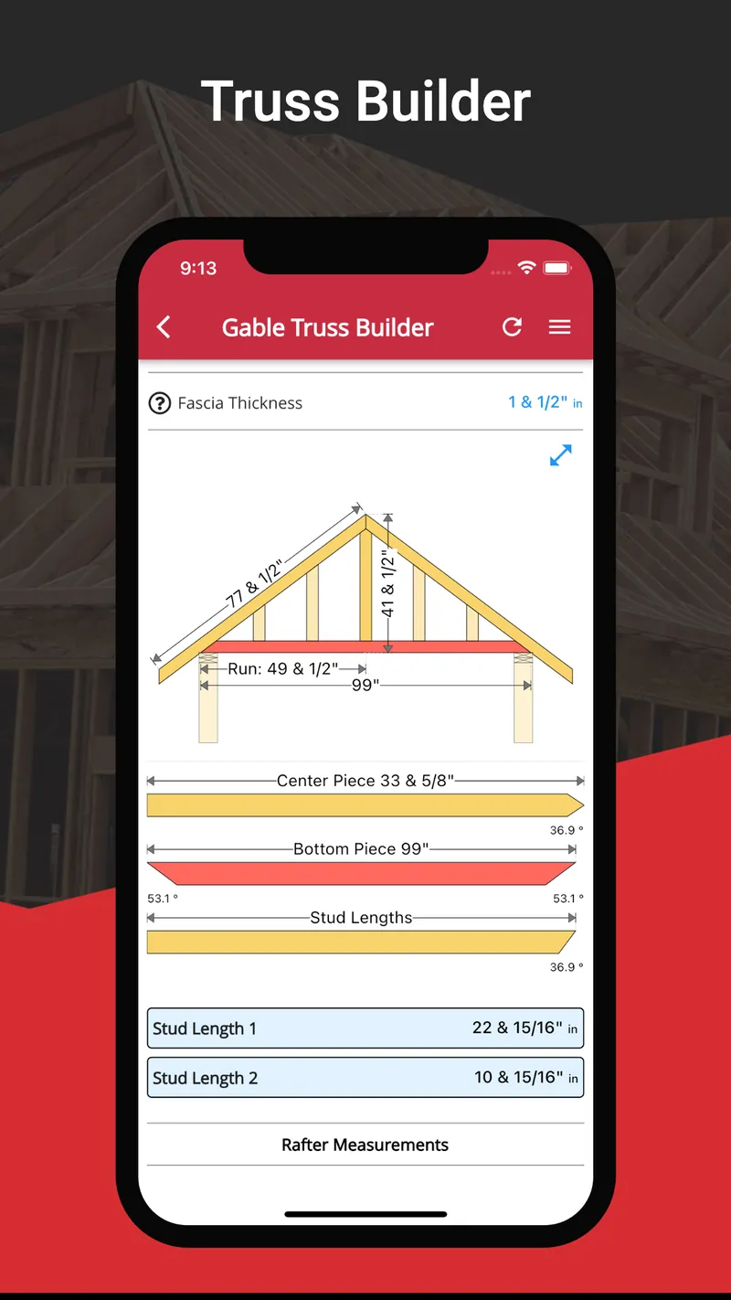RedX Roof - Rafter Calculator screenshot 4