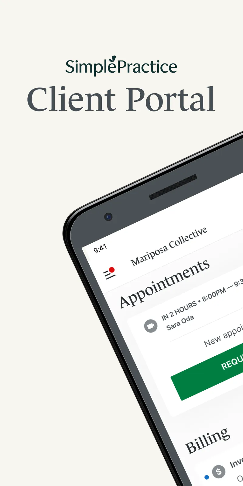 SimplePractice Client Portal screenshot 1