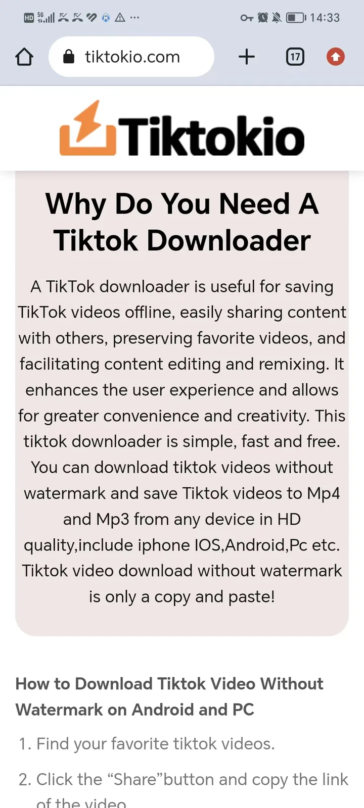 Tiktokio:TT Video Downloader screenshot 4