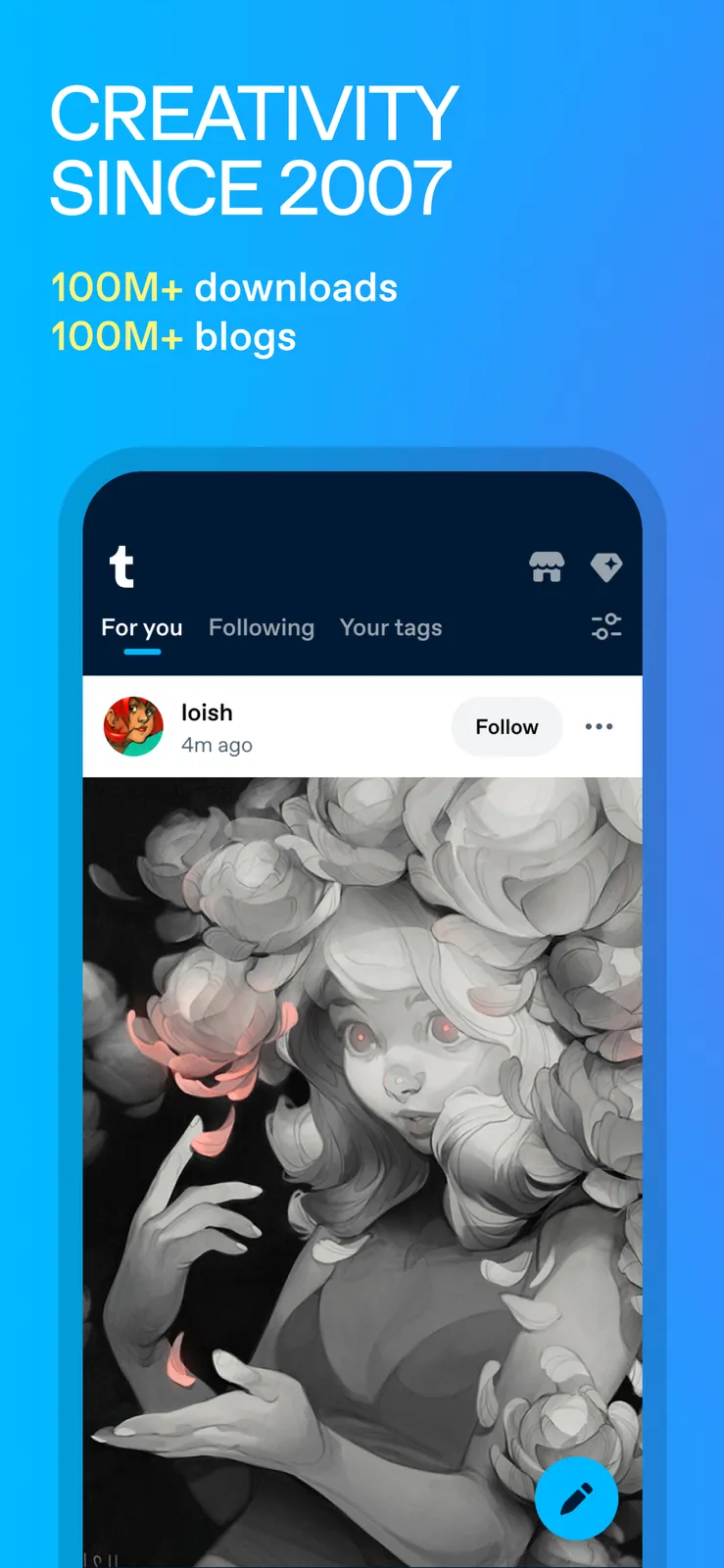 Tumblr - Social Media & Art screenshot 1